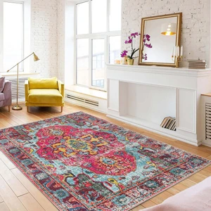 Dekoratif Pamuklu Dokuma Taban Modern Yıkanabilir Leke Tutmaz Ince Makine Dokuması Halı