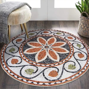 Dekoratif Pamuklu Dokuma Taban Modern Yıkanabilir Leke Tutmaz Ince Makine Dokuması Halı