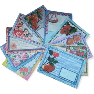 13X18CM Desenli Mektup Zarfı Karışık 20'li Paket