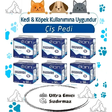 Elan Kedi Köpek Çiş Pedi Ultra Emici 60CMX90CM 180