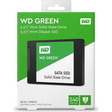 WD 2.5 inç 240 GB SATA 3 SSD – 545 MB/s Okuma, 465 MB/s Yazma Hızlı ve Güvenilir Depolama Diski