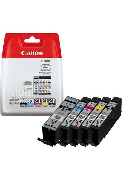 Canon PGI-580/CLI-581/2078C005 Orjinal Kartuş Avantaj Paketi 5'li Set