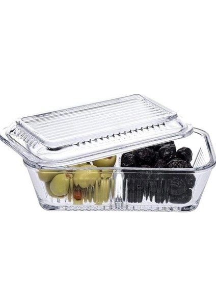 4 Lü Frigo Studio Bölmeli Cam Saklama Kabı 480 cc