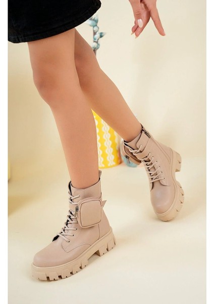 Kadın Nude Cilt Mini Çantalı Bot