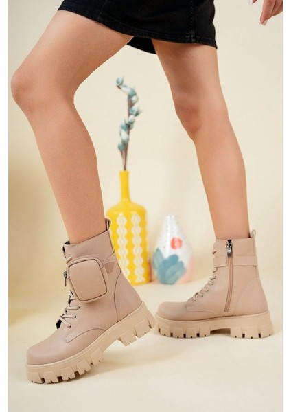 Kadın Nude Cilt Mini Çantalı Bot modelleri