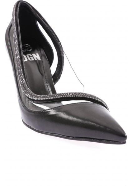 7704-23Y Kadin Sivri Burun Parmak Dekolteli Ön Şeffaf Silver Taş Detayli Yan Şeffaf Topuklu Ayakkabi fiyatları