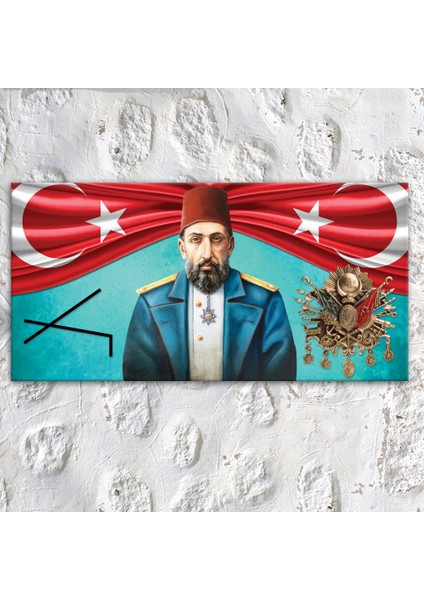 Osmanlı Arması Sultan Abdülhamid Han ve Çepni Simgesi Kanvas Tablo