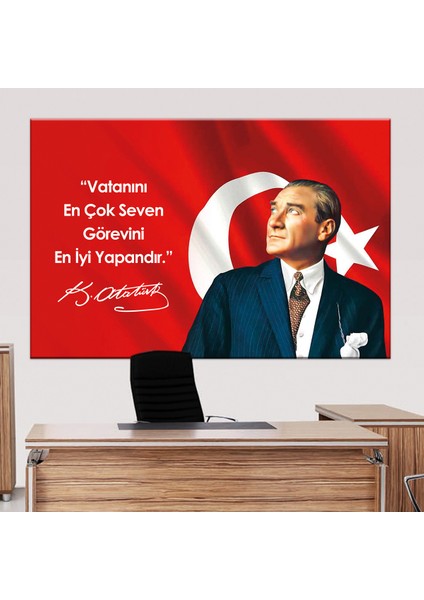 Atatürk Mustafa Kemal Makam Panosu Tablosu Kanvas Tablo Resmi Kurumlar Okullar Için Uygun