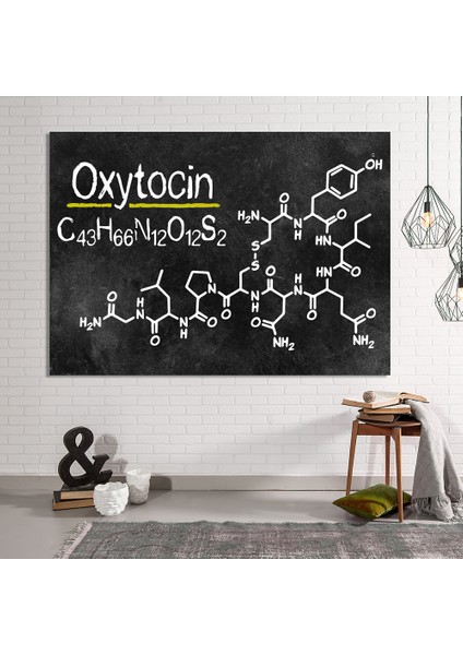 Aşk Mutluluk Formülü Oxytocin Grabovoi Yaşam Çiçeği Kanvas Tablo