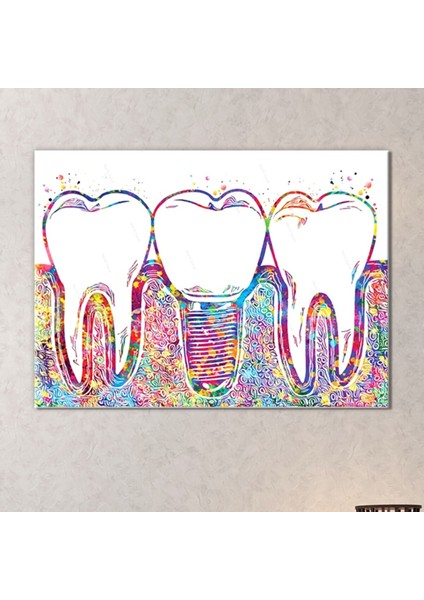 Diş Hekimlerine Hastanelere Özel Diş Temalı Kanvas Tablo fiyatları