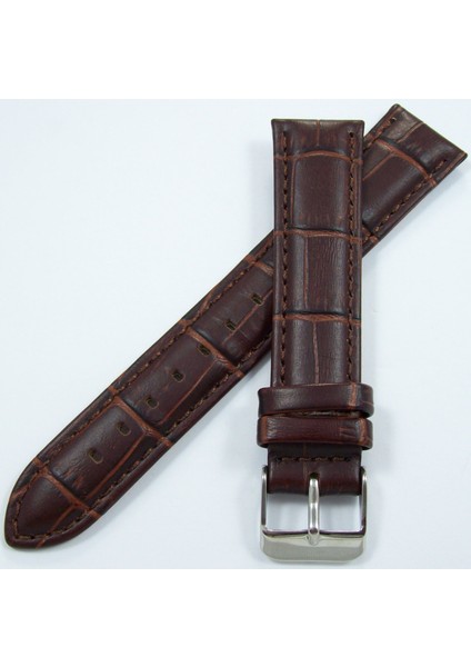Bizon Deri Saat Kayışı 20MM Kahverengi Saat Kordonu Dikişli Kroko fiyatları