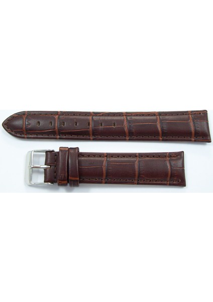 Bizon Deri Saat Kayışı 20MM Kahverengi Saat Kordonu Dikişli Kroko modelleri