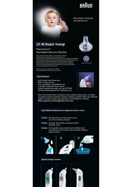 Infrared Braun LF40 Ateş Ölçer Yedek Filtre