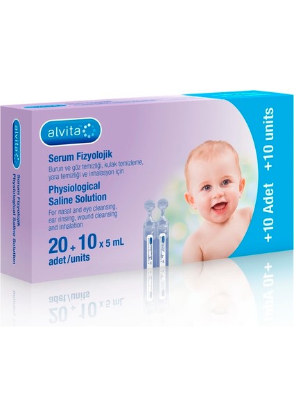 Alvita Serum Fizyolojik 30 Flakon (20+10X5ML) 3 Kutu