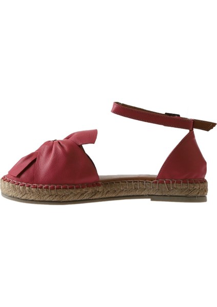 Fuşya Deri Kadın Espadril Sandalet fırsatları