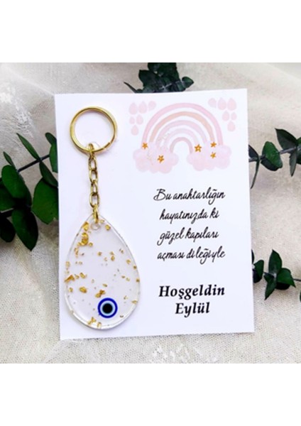 25 Adet Damla Modeli Epoksi Anahtarlık Kağıt Üzeri Yenidoğan Lik