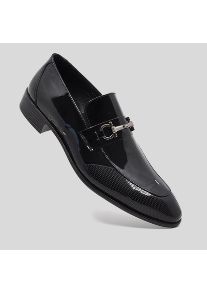 Hakiki Rugan Deri Siyah Klasik Erkek Ayakkabı 9713 101