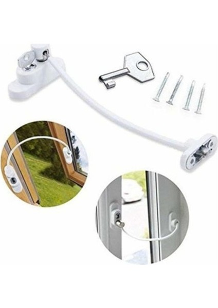 Kidmix Anahtarlı Halatlı Pvc Kapı Pencere Emniyet Pen Kilidi Kidmixpenkilidihalatlı fırsatları