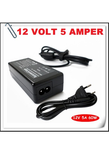 L9TM4 BS-19W Glcd 12V Uyumlu Adaptör 12V 5A Adaptör - 12 Volt 5 Amper 12V5A - 5.5mm 2.5mm