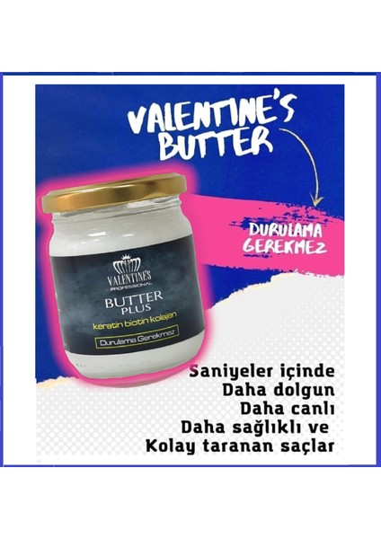 Valentines Butter Plus Mucizevi Günlük Saç Bakım Kremi Saniyeler İçinde Saç Terapisi