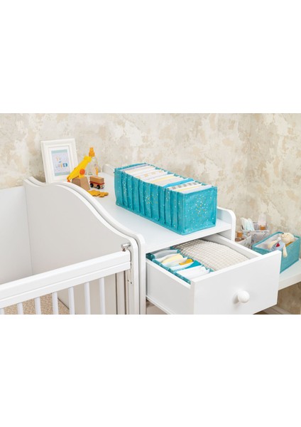 Baby Akordiyon Organizer Çekmece Düzenleyici Large Turkuaz 104089