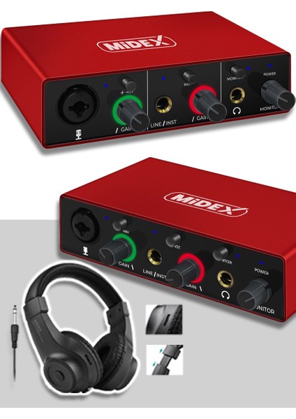 GLX-500 PRO-HD 2 Giriş 2 Çıkış USB Stüdyo Ses Kartı Kulaklık ve XLR Kablo fiyatları