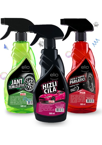 Dış Bakım Set Lastik ve Tampon Par 500ML-JANT Temizleyici 500ML -Hızlı Cila 500ML