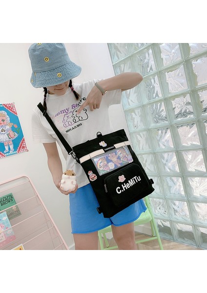 Tuval Kız Çapraz Büyük Kapasiteli Omuz Çantası (Yurt Dışından) modelleri