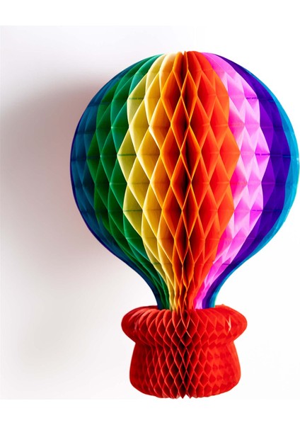 Çok Renkli Petek Hava Balonu Süsü