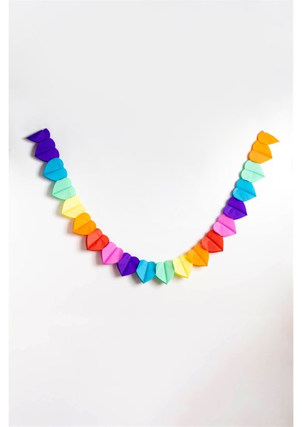 Çok Renkli Kalp Banner