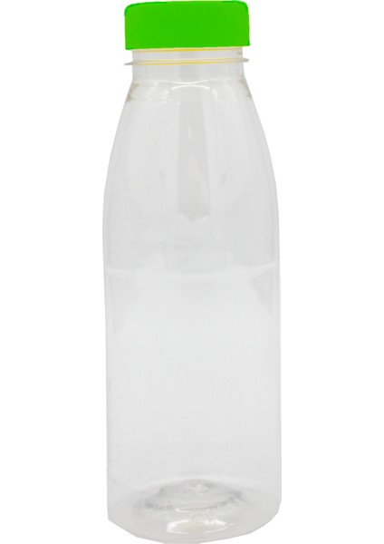 500ML Pet Yuvarlak Şişe ve Yeşil Kapak (6 Adet)