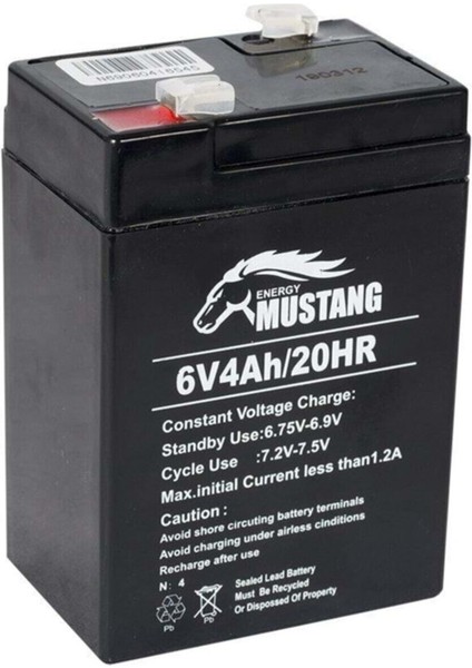 Energy Mustang 6V-4A 2022 Üretim Mustang Akü 6V4A