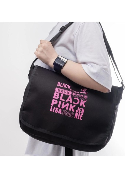 Blackpınk '' In Your Area Kolaj '' Büyük Boy Postacı Çantası