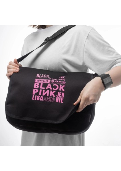 Blackpınk '' In Your Area Kolaj '' Büyük Boy Postacı Çantası