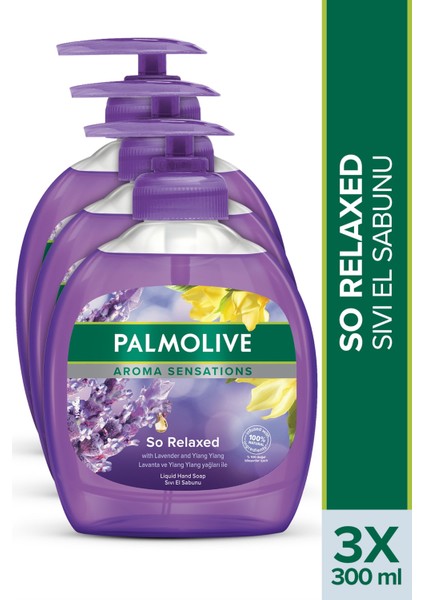 Aroma Sensations So Relaxed Ylang Ylang Öz Yağı ve Iris Özü ile Sıvı El Sabunu 3 x 300 ml
