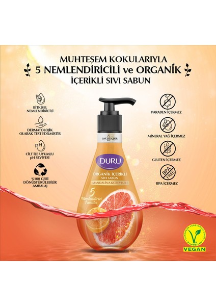 Organik Içerikli Mandalina & Greyfurt Sıvı Sabun 3X500ML modelleri