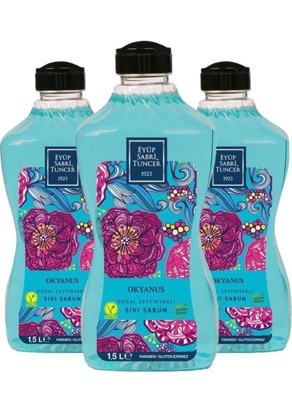 Doğal Zeytinyağlı Sıvı Sabun Okyanus 1500 ml x 3