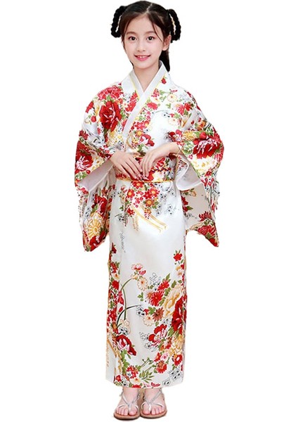 Japon Tarzı Kız Geleneksel Ao Dai Yukata Kimono (Yurt Dışından)