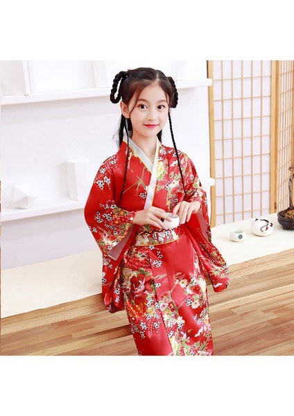 Japon Tarzı Kız Geleneksel Ao Dai Yukata Kimono (Yurt Dışından)