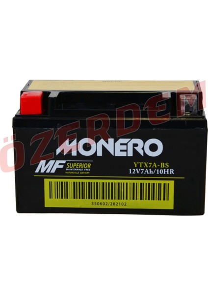 Akü Bs 12 V 7 Ah Yatık Swan Scooter