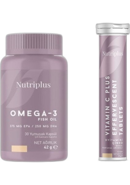Nutrıplus Omega 3 Balık Yağı & C Vitamin Tablet