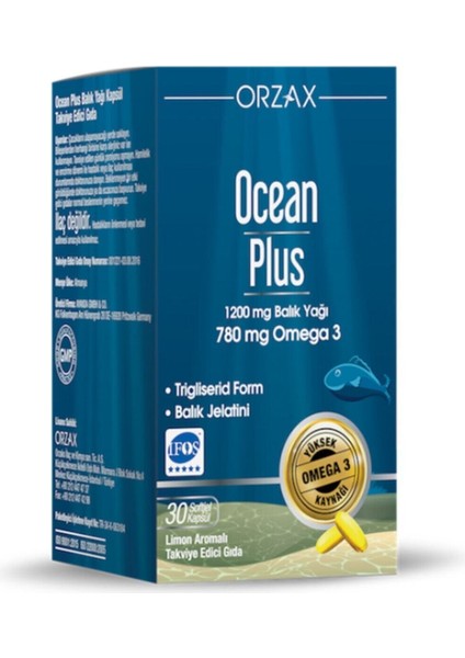 Ocean Plus 1200 Mg 30 Kapsül Balık Yağı