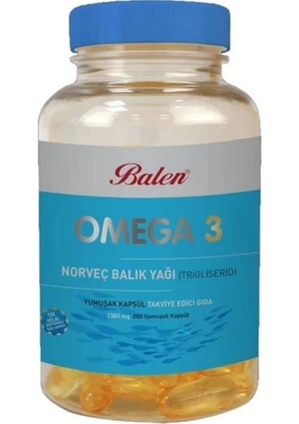 Omega 3 Norveç Balık Yağı 1380 Mg 200 Kapsül ( F