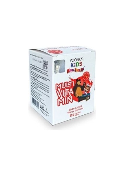 Kids Maşa İle Koca Ayı Multivitamin Çilek Aromalı 62 Tablet