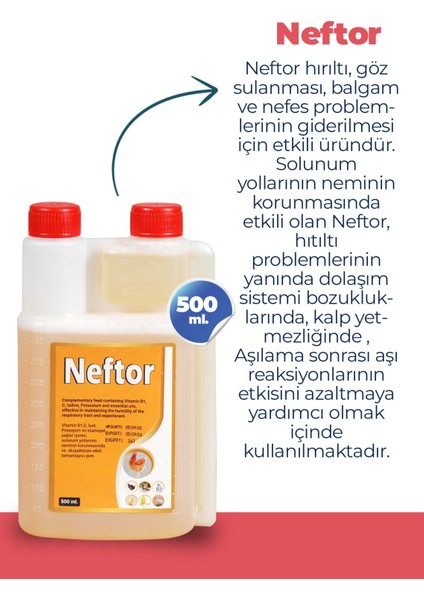 Neftor Kuşlar Için Hırıltı ve Nefes Ürünün 500 ml fiyatları