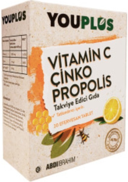 Vitamin C, Çinko & Propolis 20 Efervesan Tablet