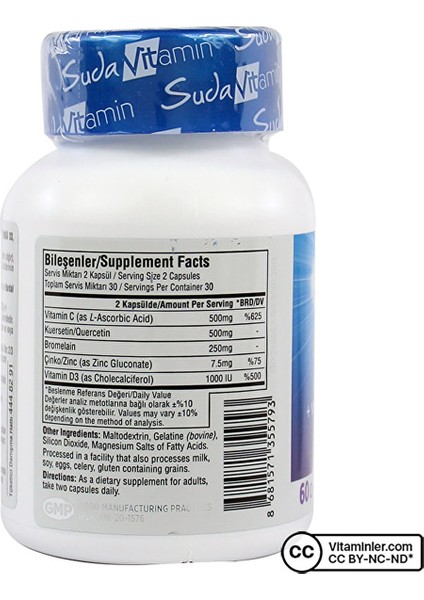 Suda C Quercetin Plus 60 Kapsül