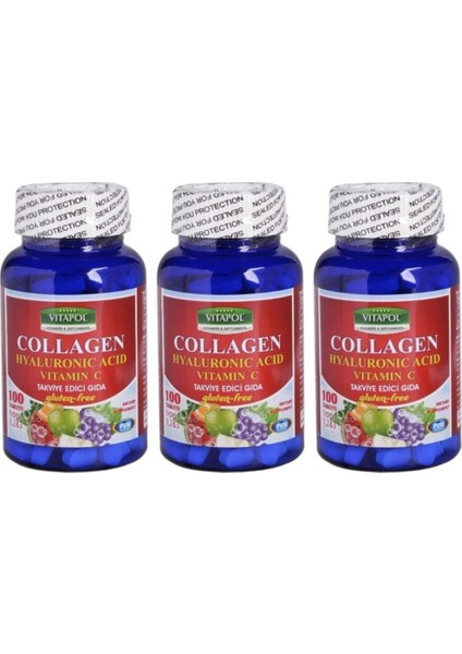 Collagen Hyaluronic Acid Vitamin C 3 Kutu 300 Tablet