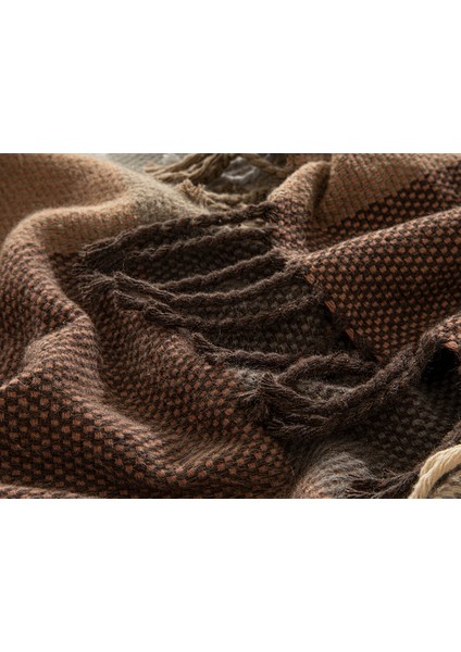 Madras Check Pamuklu Çift Kişilik Battaniye 200 x 220 cm Kahve-Bej modelleri