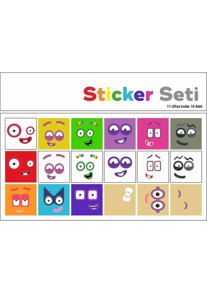 Matematik Eğitici Birim Küp Snapcubes /11-20 Sticker 18 Pcs